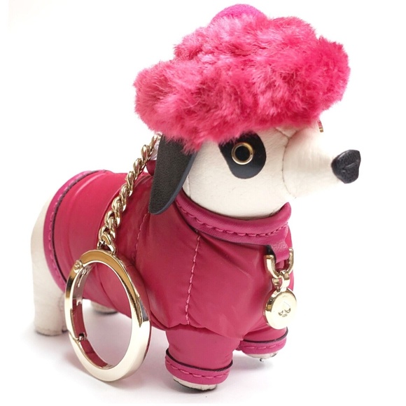 NEW Kate Spade Dachshund Claude Key Chain Festive Pink - Picture 4 of 15